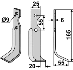 Fräsmesser - rechts BCS01R BCS by Muzzi