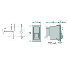 Interrupteur à bascule avec blocage sans témoin - HELLA