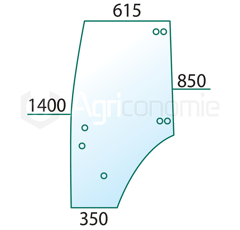 Vitre de porte G. pour machine agricole FENDT 210812030040 adaptable