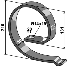 Renfort double spire 32 x 10 mm pour ramasseuse KONGSKILDE 500068402 adaptable