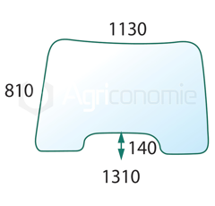 Pare-brise pour machine agricole NEW HOLLAND 87304257 adaptable