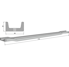 Barre pour épandeur STRAUTMANN 15135200 adaptable