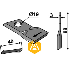 Couteau pour faucheuse WELGER 982150900 adaptable - Blacksteel©