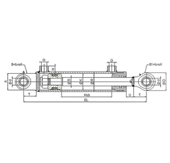 Hydraulikzylinder doppeltwirkend mit Gelenkaugen Schema-Hydraulik DZ4025200GA