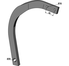 Dent gauche pour déchaumeur LEMKEN 4128171 adaptable 