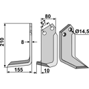 Fräsmesser Links 195 x80 Muratori Nachbau