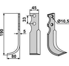 Fräsmesser - links GOL17L Goldoni Nachbau