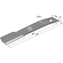 Fléau droit 635 x 100 x 12 mm pour broyeur SCHULTE H401-027 adaptable