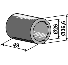 Entretoise en PVC Ø 26 - 36,6 mm adaptable - BlackSteel©