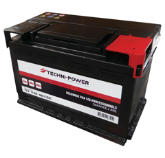 Batterie tracteur 12v 75Ah 680A + à droite | TECHNI-POWER