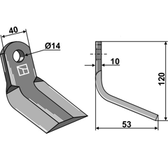 Y-Messer für Mulcher AS E12782 Nachbau  