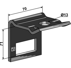 Bride de fixation 50 x 50 x 13 mm adaptable - BlackSteel©