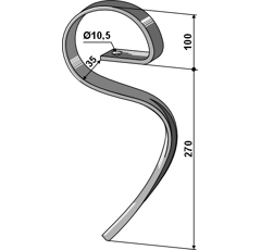 Dent gare avant pour cultivateur LEMKEN 3535000 adaptable - Blacksteel©