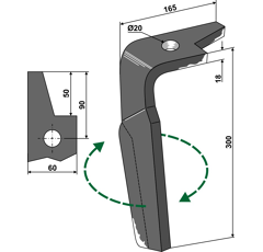 Kreiseleggenzinken, rechte Ausführung RHAMA08R RH passend zu Amazone