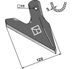 Cœur 120 x 5 mm pour bineuse EINBÖCK 15-062 adaptable - BlackSteel©