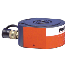 Flachzylinder RLS-Reihe, einfachwirkend mit Federrückzug, Hubkraft 10,1 to., 11,2 mm Hub, Aussen Ø 55,6x82,6 mm, Bauhöhe eingefahren 55,6 mm,Arbeitsdruck max. 700bar SPX Power RLS100