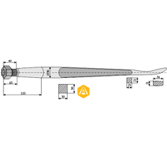 Dent cuillère pour chargeur BAAS-TRIMA 97.63.10.15 adaptable - Blacksteel©