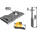 Couteau gauche pour faucheuse MORTL T683-L adaptable - Blacksteel©