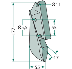Drillscharspitze 177 mm 3378100 - 99.LM-02 LEMKEN - Nachbau