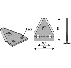 Couteau pour autochargeuse KUHN A7153002 adaptable - Blacksteel©