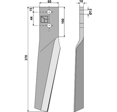 Dent gauche pour herse rotative MASCHIO GASPARDO adaptable