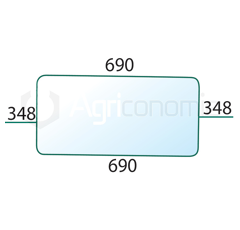 Vitre arrière pour machine agricole RENAULT 7700669187 adaptable