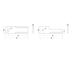 Couteau lisse pour moissonneuse batteuse CASE IH 193361A1 adaptable