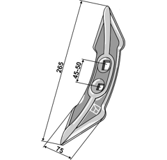 Reja 265 x 75 mm para VOGEL & NOOT PT460 adaptable - BlackSteel©