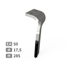 Dent de herse rotative Droite 3 plaquettes carbure triangulaires MASCHIO GASPARDO M27100209 adaptable