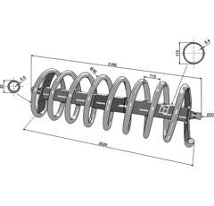 Rouleau spire gauche 1720 x 2100 mm adaptable - BlackSteel©