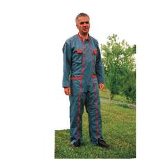 Combinaison de travail TERGAL bleu et grise avec poche rouge