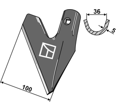 Hackschar 100mm - Halbschar gekröpft rechts - 9422 / 1911010012 | Hatzenbichler - Nachbau