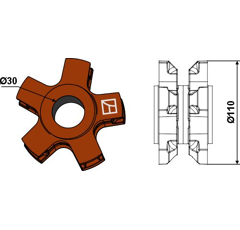 Poulie de guidage pour épandeur PÖTTINGER 115100020 adaptable