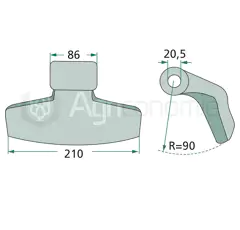 Marteau pour broyeur WILLIBALD E-226-40-0-18 adaptable 