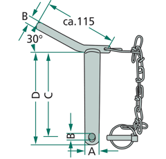 Piton catégorie 2 - Ø 25 mx 191 mm adaptable