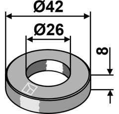 Scheibe 42x8x26 für Häcksler BERTI – Nachbau  