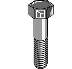 Boulon à tête hexagonale avec filet fin - M16x1,5X65 - 12.9 adaptable - Blacksteel©