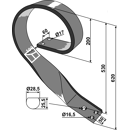 Dent de fenaison droit pour cover-crops courts 530 mm adaptable