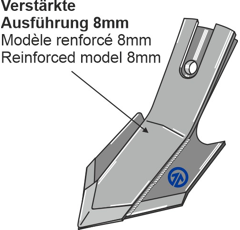 Schnell-Wechsel-Schar - 100mm - Arbeitsbreite 100 - Stärke 8 - Mehrere Marken