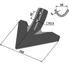 Soc triangulaire 250 x 8 mm adaptable - Blacksteel©