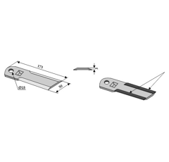 Messer für Mulcher CLAAS 0000656420 Nachbau
