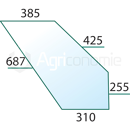 Vitre de porte D/G pour machine agricole SAME 0.9200.254.0 adaptable