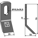 Couteau-Y pour broyeur 79x35mm CARROY ET GIRAUDON 36801 adaptable - Blacksteel©