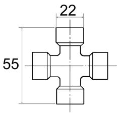 Croisillon 22x55 mm graisseur central | WALTERSCHEID