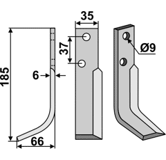Fräsmesser Links 185 x 35 Nibbi Bruno Nachbau