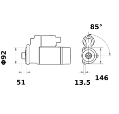 Démarreur MAHLE LETRIKA 12 V - 3 kW / MS 315