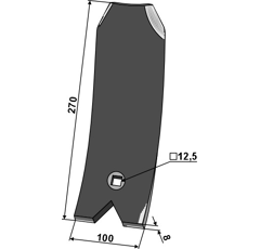 Chapa de guía 270 mm para grada UNIA AP-702 adaptable