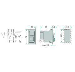 Interrupteur à bascule HELLA pour tracteur CASE IH SWF 5111190 adaptable