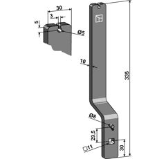 Dent 335 x 30 mm pour herse STEKETEE 405770 adaptable - BlackSteel©
