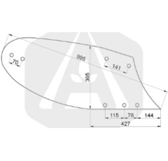 Versoir charrue droit 031172D adaptable